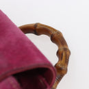 GUCCI Bamboo Backpack Suede Pink Gold 003 2058 0030 Auth 151021-8