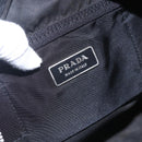 PRADA Hand Bag Nylon Leather Black Silver Auth 151023-18