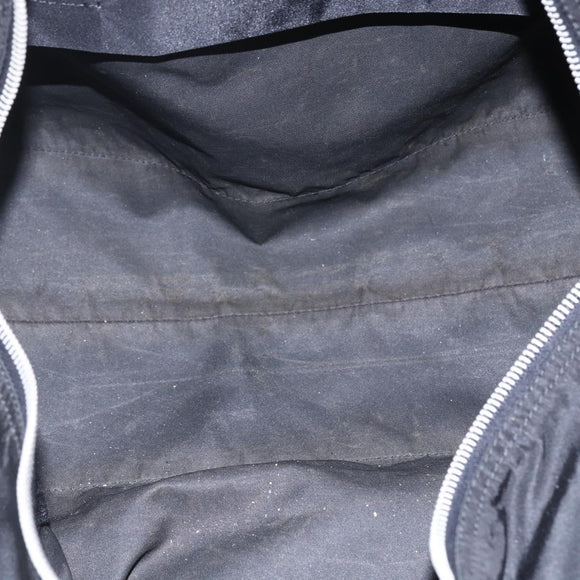 PRADA Hand Bag Nylon Leather Black Silver Auth 151023