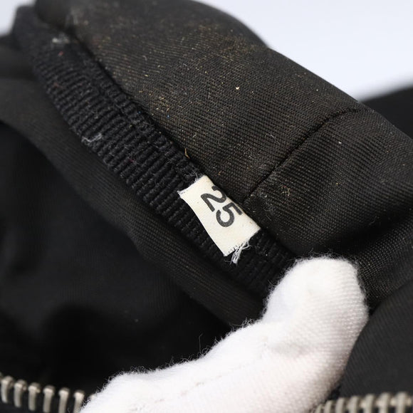 PRADA Hand Bag Nylon Leather Black Silver Auth 151023