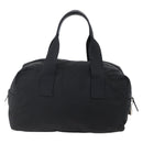 PRADA Hand Bag Nylon Leather Black Silver Auth 151023-2