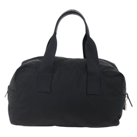 PRADA Hand Bag Nylon Leather Black Silver Auth 151023 - 0