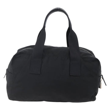 PRADA Hand Bag Nylon Leather Black Silver Auth 151023 - 0