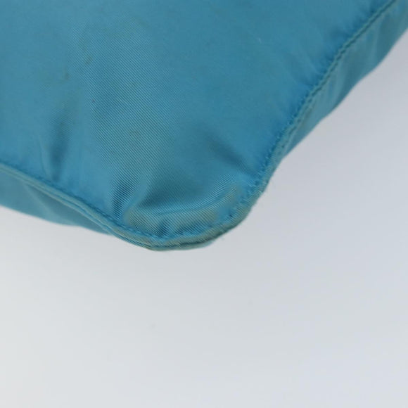 PRADA Shoulder Bag Nylon Light Blue Silver Auth 151024