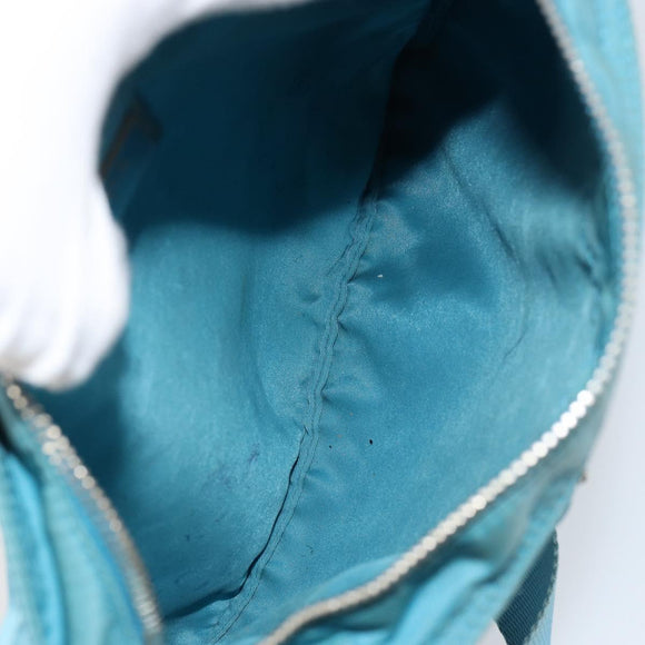 PRADA Shoulder Bag Nylon Light Blue Silver Auth 151024