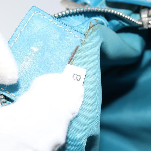 PRADA Shoulder Bag Nylon Light Blue Silver Auth 151024