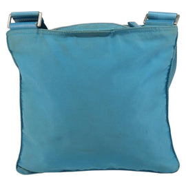 PRADA Shoulder Bag Nylon Light Blue Silver Auth 151024 - 0