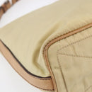 PRADA Shoulder Bag Nylon Beige Silver Auth 151025-16
