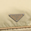 PRADA Shoulder Bag Nylon Beige Silver Auth 151025-17