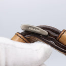 PRADA Shoulder Bag Nylon Beige Silver Auth 151025-9