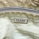 PRADA Shoulder Bag Nylon Beige Silver Auth 151025-19