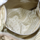 PRADA Shoulder Bag Nylon Beige Silver Auth 151025-23