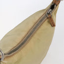 PRADA Shoulder Bag Nylon Beige Silver Auth 151025-6