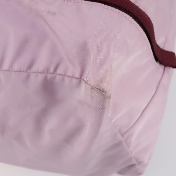 PRADA Tote Bag Nylon Pink Silver Auth 151026