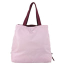 PRADA Tote Bag Nylon Pink Silver Auth 151026-13