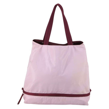 PRADA Tote Bag Nylon Pink Silver Auth 151026 - 0
