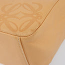 LOEWE Anagram Hand Bag Leather Beige Gold Auth 151027-9
