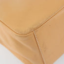 LOEWE Anagram Hand Bag Leather Beige Gold Auth 151027-14