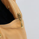 LOEWE Anagram Hand Bag Leather Beige Gold Auth 151027-10