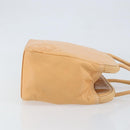 LOEWE Anagram Hand Bag Leather Beige Gold Auth 151027-3