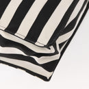 VALENTINO Chain Tote Bag Canvas Black White Auth 151029-14