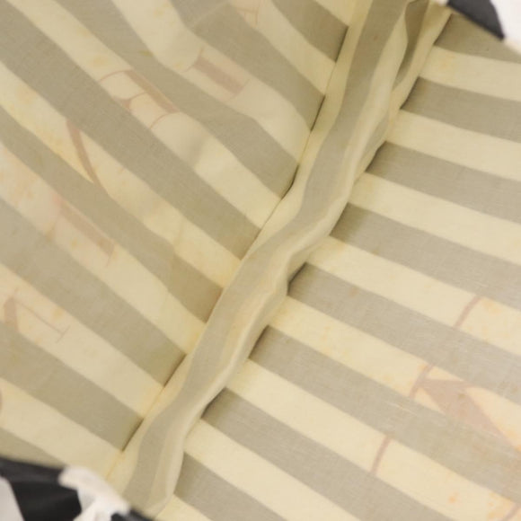 VALENTINO Chain Tote Bag Canvas Black White Auth 151029