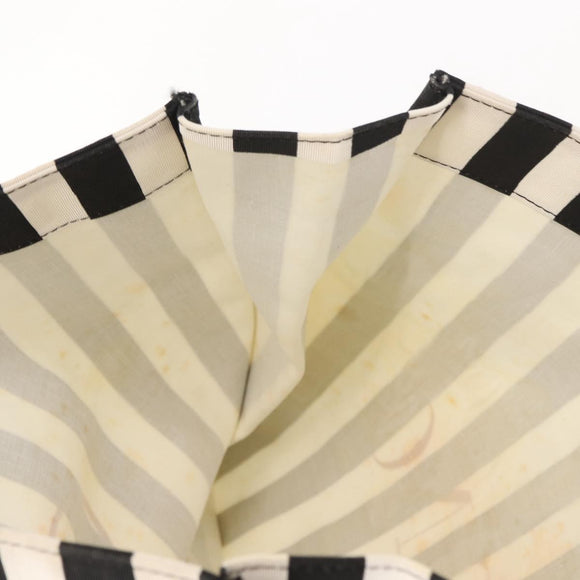 VALENTINO Chain Tote Bag Canvas Black White Auth 151029