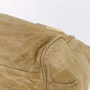 Chloe Etel Hand Bag Leather Beige Gold Auth 151030-12