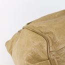 Chloe Etel Hand Bag Leather Beige Gold Auth 151030-13