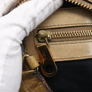 Chloe Etel Hand Bag Leather Beige Gold Auth 151030-17