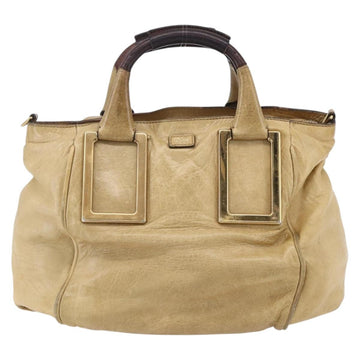 Chloe Etel Hand Bag Leather Beige Gold Auth 151030 - 0