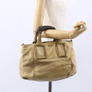 Chloe Etel Hand Bag Leather Beige Gold Auth 151030-24