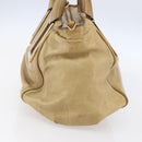 Chloe Etel Hand Bag Leather Beige Gold Auth 151030-4
