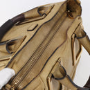 Chloe Etel Hand Bag Leather Beige Gold Auth 151030-6