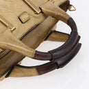 Chloe Etel Hand Bag Leather Beige Gold Auth 151030-7