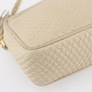 BALLY Quilted Chain Shoulder Bag Leather Ivory Gold Auth 151031-11
