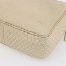 BALLY Quilted Chain Shoulder Bag Leather Ivory Gold Auth 151031-12