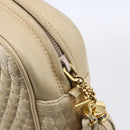 BALLY Quilted Chain Shoulder Bag Leather Ivory Gold Auth 151031-14