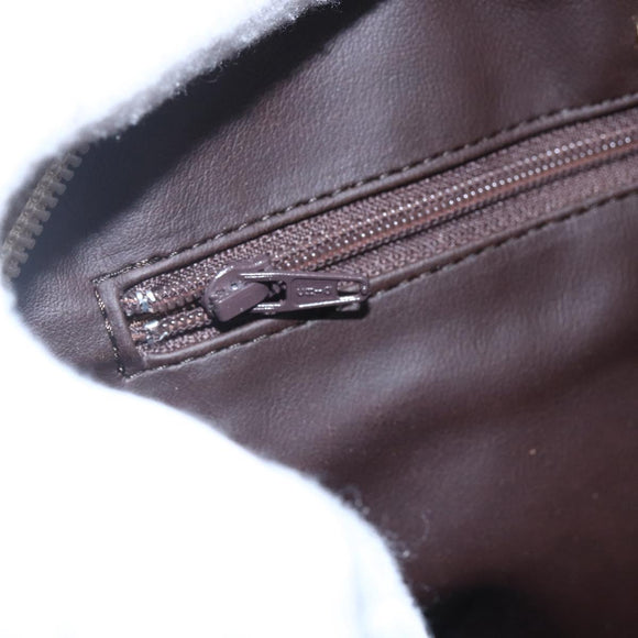 BALLY Quilted Chain Shoulder Bag Leather Ivory Gold Auth 151031