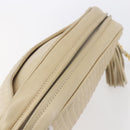 BALLY Quilted Chain Shoulder Bag Leather Ivory Gold Auth 151031-6