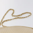 BALLY Quilted Chain Shoulder Bag Leather Ivory Gold Auth 151031-8