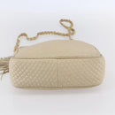 BALLY Quilted Chain Shoulder Bag Leather Ivory Gold Auth 151031-9