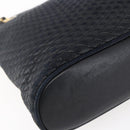 BALLY Quilted Chain Shoulder Bag Leather Black Gold Auth 151032-13