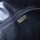 BALLY Quilted Chain Shoulder Bag Leather Black Gold Auth 151032-15