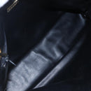 BALLY Quilted Chain Shoulder Bag Leather Black Gold Auth 151032-17