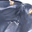 BALLY Quilted Chain Shoulder Bag Leather Black Gold Auth 151032-18