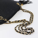 BALLY Quilted Chain Shoulder Bag Leather Black Gold Auth 151032-7