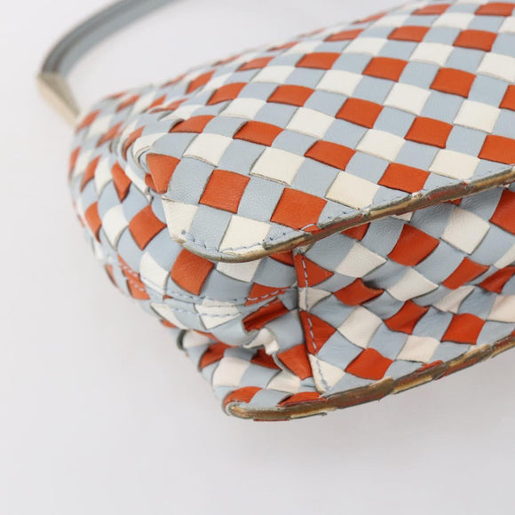 BOTTEGA VENETA INTRECCIATO Shoulder Bag Leather Multicolor Gold Auth 151033