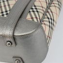 BURBERRY Nova Check Shoulder Bag Canvas Leather Beige Silver Auth 151035-15