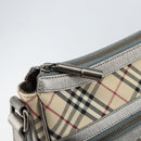 BURBERRY Nova Check Shoulder Bag Canvas Leather Beige Silver Auth 151035-10